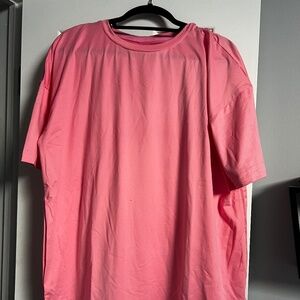 NWOT Pink oversized shirt and short set